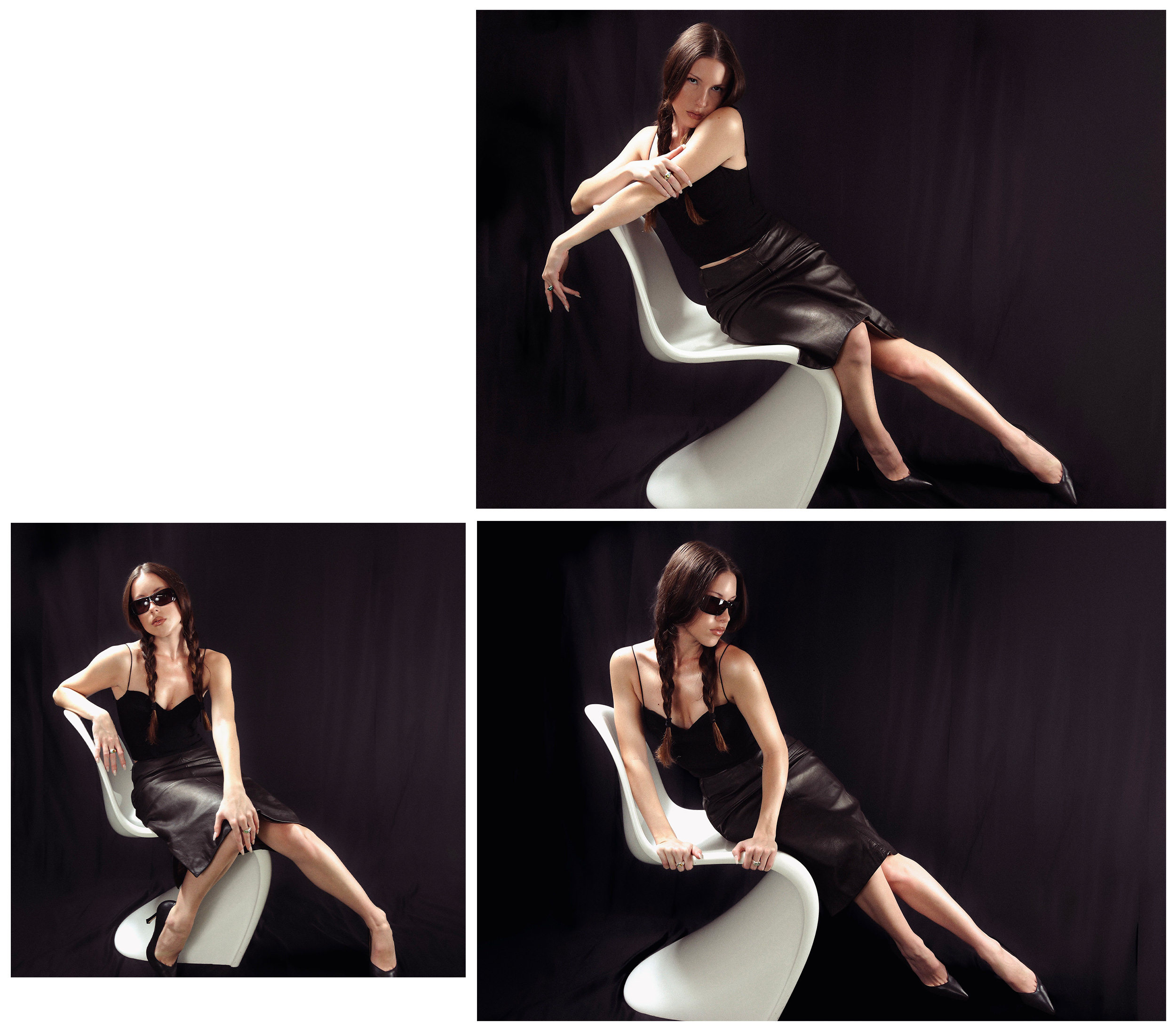 Tess Donatello wearing Dea Rail jewelry in an editorial self-portrait